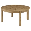 Marina 3 Pieces Outdoor Patio Sofa Set - Natural Frame, White, Round Table - EEI-1475-NAT-WHI-SET