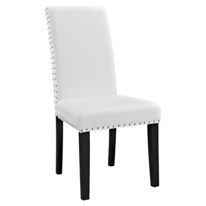Parcel Dining Leatherette Side Chair - Nailhead, White 