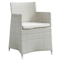 Junction Dining Outdoor Patio Armchair - Gray Frame, White Cushion