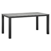 Maine 63" Outdoor Patio Dining Table - Brown, Gray