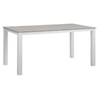 Maine 63" Outdoor Patio Dining Table - White, Light Gray