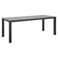 Maine 80" Outdoor Patio Dining Table - Brown, Gray