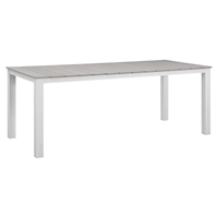 Maine 80" Outdoor Patio Dining Table - White, Light Gray