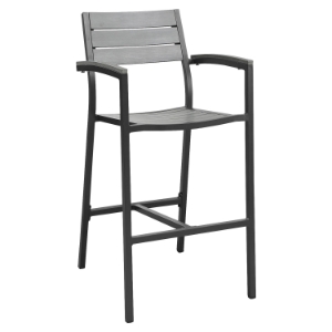 Maine Outdoor Patio Bar Stool - Brown, Gray 