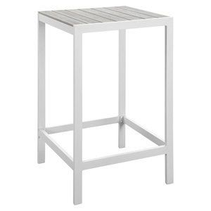 Maine Outdoor Patio Bar Table - White, Light Gray 
