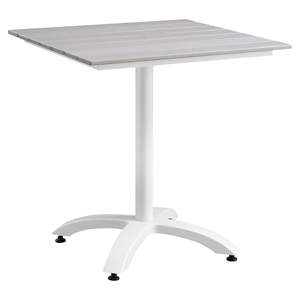 Maine 28" Outdoor Patio Dining Table - White, Light Gray 