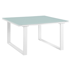 Fortuna Outdoor Patio Side Table - Square, White 