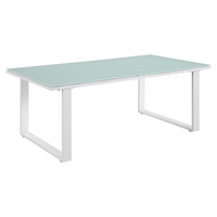 Fortuna Outdoor Patio Coffee Table - Rectangular, White