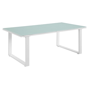 Fortuna Outdoor Patio Coffee Table - Rectangular, White 