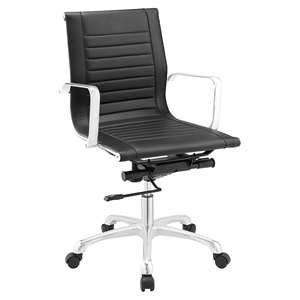 Runway Mid Back Office Chair - Adjustable Height, Swivel, Armrest 
