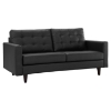 Empress Bonded Leather Loveseat - Button Tufted, Black - EEI-1546-BLK