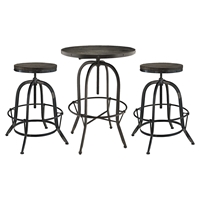 Gather 3 Pieces Dining Set - Backless, Black