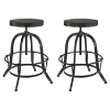 Collect Bar Stool - Backless, Wood Top, Black (Set of 2) - EEI-1603-BLK-SET