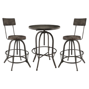 Gather 3 Pieces Dining Set - Black 