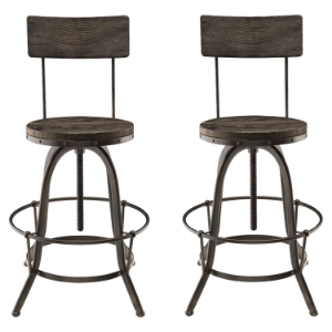 Procure Backrest Bar Stool - Black (Set of 2) 