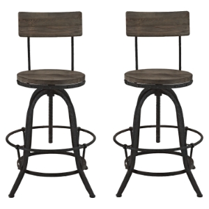 Procure Bar Stool - Wood Top, Brown (Set of 2) 