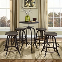 Gather 5 Pieces Dining Set - Backless, Brown