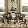 Gather 5 Pieces Dining Set - Backless, Brown - EEI-1606-BRN-SET