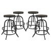 Collect Backless Bar Stool - Metal Base, Black (Set of 4) - EEI-1607-BLK-SET