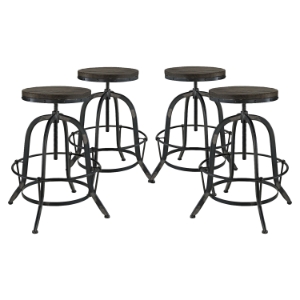 Collect Backless Bar Stool - Metal Base, Black (Set of 4) 