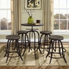 Collect Backless Bar Stool - Metal Base, Brown (Set of 4) - EEI-1607-BRN-SET