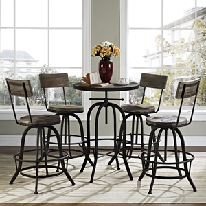 Gather 5 Pieces Dining Set - Brown 