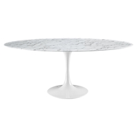 Lippa 78" Dining Table - White, Artificial Marble Top
