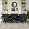 Engage Tufted Leather Armchair - Black (Set of 2) - EEI-1665-BLK-SET