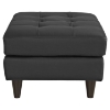 Empress Leather Ottoman - Tufted Bonded, Black - EEI-1668-BLK