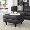 Empress Leather Ottoman - Tufted Bonded, Black - EEI-1668-BLK