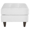 Empress Bonded Leather Ottoman - Button Tufted, White - EEI-1668-WHI