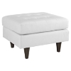 Empress Bonded Leather Ottoman - Button Tufted, White - EEI-1668-WHI