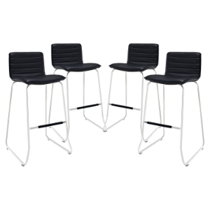 Dive Armless Leatherette Bar Stool (Set of 4) 