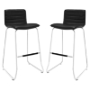 Dive Leatherette Bar Stool - Black (Set of 2) - EEI-1688-BLK