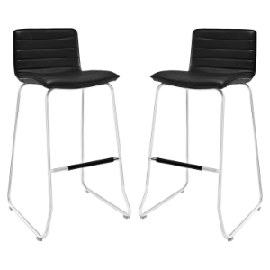 Dive Leatherette Bar Stool - Black (Set of 2) 