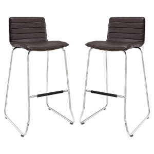 Dive Leatherette Bar Stool - Brown (Set of 2) 