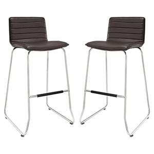 Dive Leatherette Bar Stool - Brown (Set of 2) 