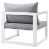Fortuna 9 Pieces Outdoor Patio Sofa Set - White Frame, Gray Cushion - EEI-1719-WHI-GRY-SET
