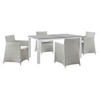 Junction 5 Pieces 63" Outdoor Patio Set - Gray Frame, White Cushion