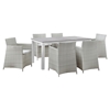 Junction 7 Pieces 63" Outdoor Patio Set - Gray Frame, White Cushion - EEI-1748-GRY-WHI-SET