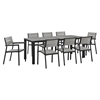 Maine 9 Pieces Outdoor Patio Set - Brown, Gray - EEI-1753-BRN-GRY-SET