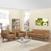 Engage 3 Pieces Leather Sofa Set - Tufted, Tan - EEI-1762-TAN-SET