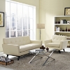 Engage 2 Pieces Leather Sofa Set - Tufted, Beige - EEI-1765-BEI-SET