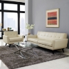 Engage 2 Pieces Tufted Sofa Set - Leather, Beige - EEI-1766-BEI-SET