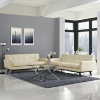 Engage 2 Pieces Leather Sofa Set - Flared Legs, Beige - EEI-1767-BEI-SET