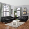 Engage 2 Pieces Leather Sofa Set - Flared Legs, Black - EEI-1767-BLK-SET
