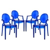 Casper Polycarbonate Dining Armchair - Blue (Set of 4) - EEI-1769-BLU
