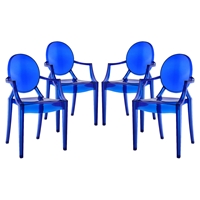 Casper Polycarbonate Dining Armchair - Blue (Set of 4)