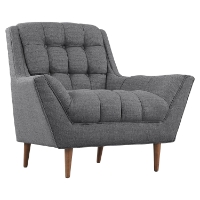 Response Fabric Armchair - Flared Arm, Tufted