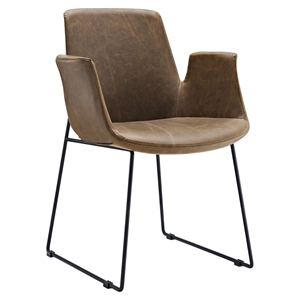 Aloft Faux Leather Dining Armchair - Brown 